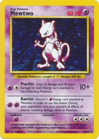 Mewtwo - 010/102 - Holo Rare - LP - Holofoil Unlimited