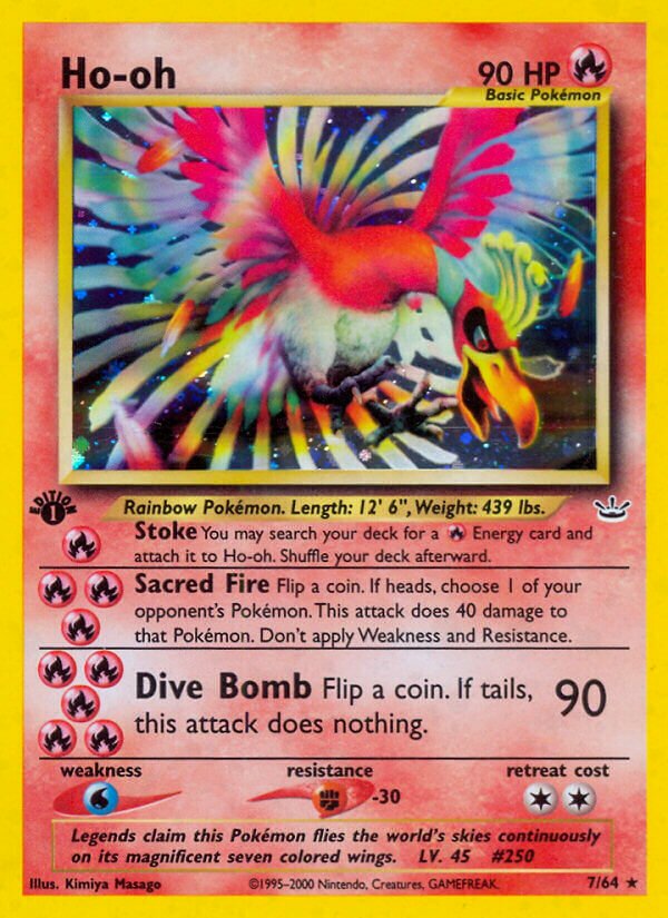 Ho-oh - 07/64 - Holo Rare - NM - Unlimited Holofoil