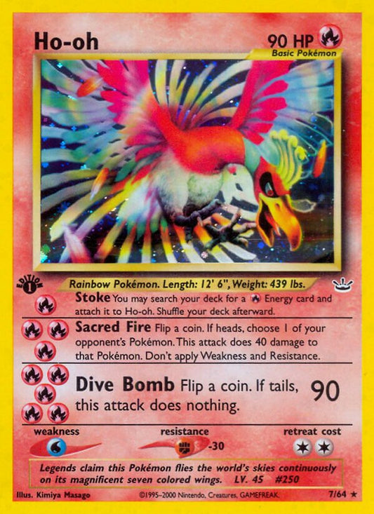 Ho-oh - 07/64 - Holo Rare - NM - Unlimited Holofoil