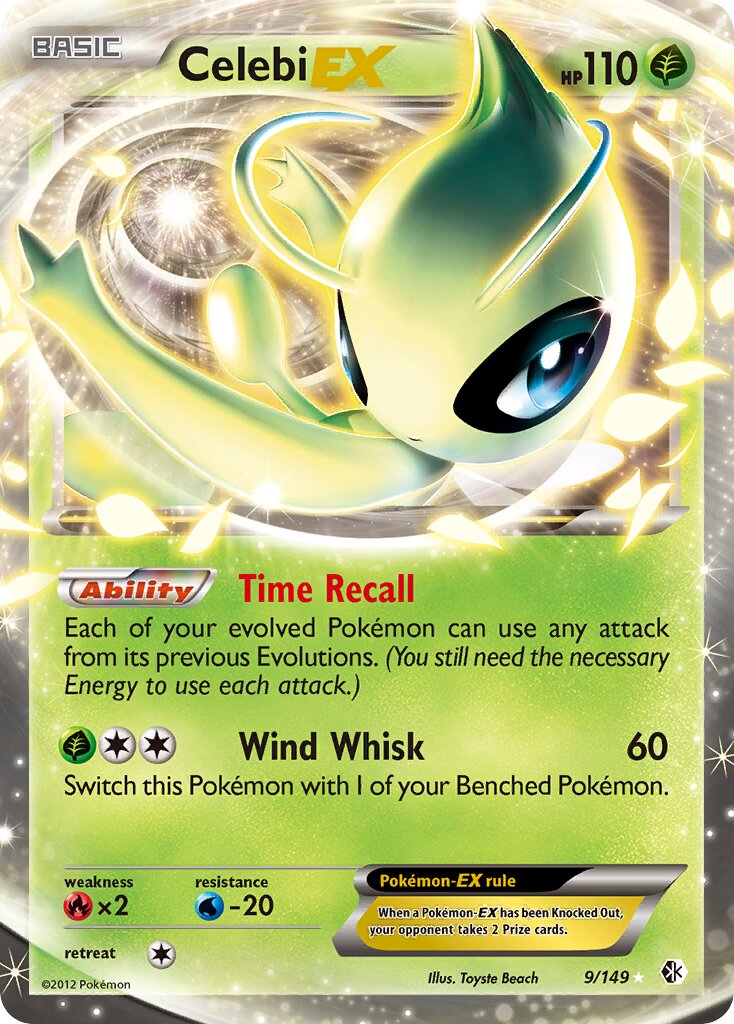 Celebi EX - 9/149 - Rare Holo EX - NM - Holofoil