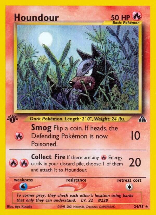 Houndour - 24/75 - Rare - NM - Unlimited