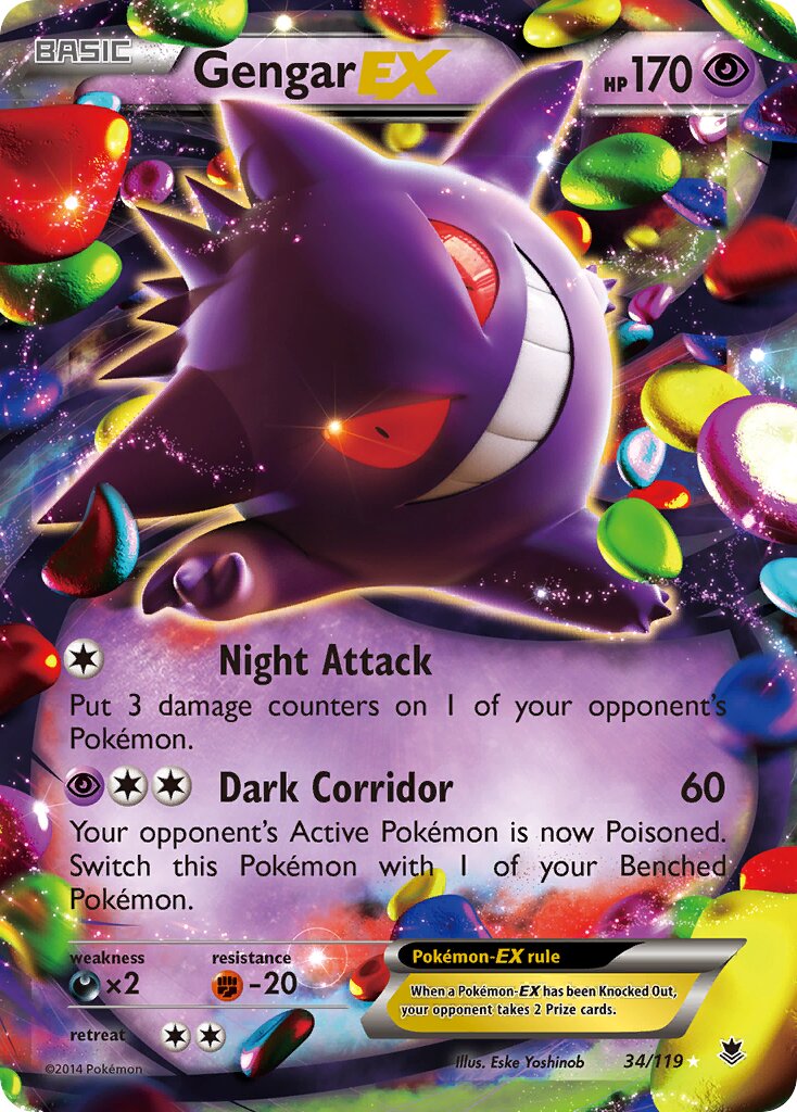 Gengar EX - 34/119 - Rare Holo EX - NM - Holofoil