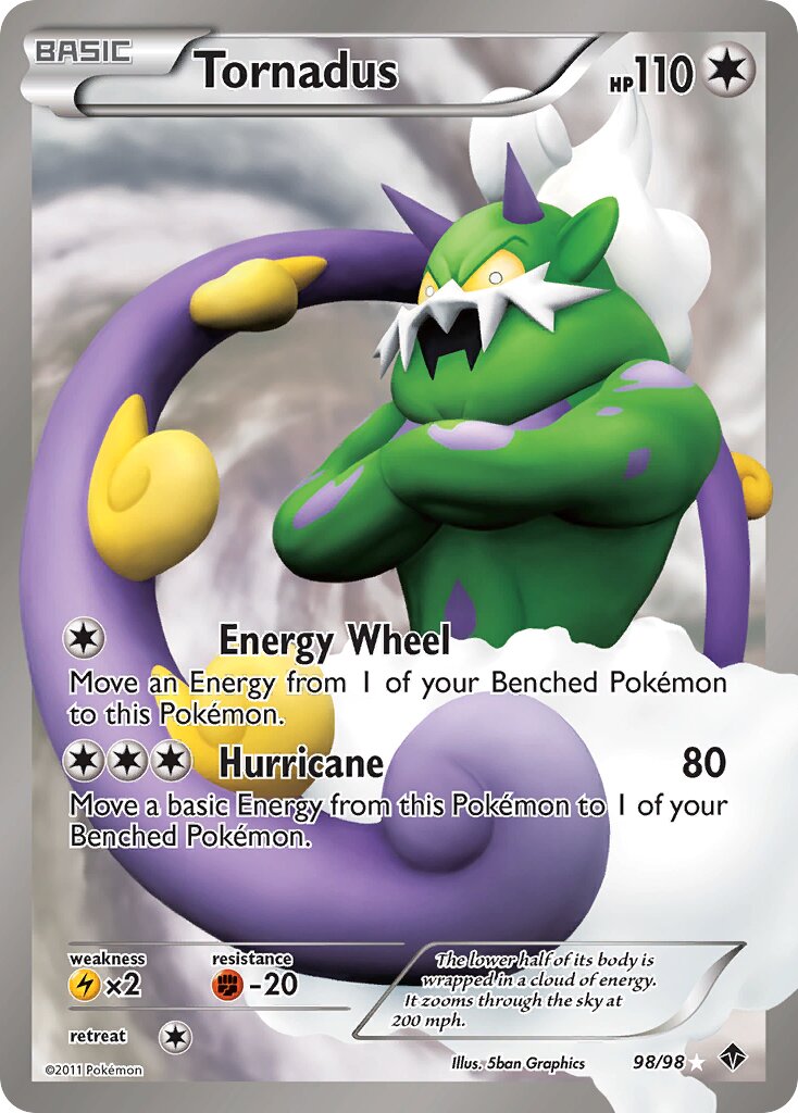 Tornadus - 98/98 - Ultra Rare - NM - Holofoil