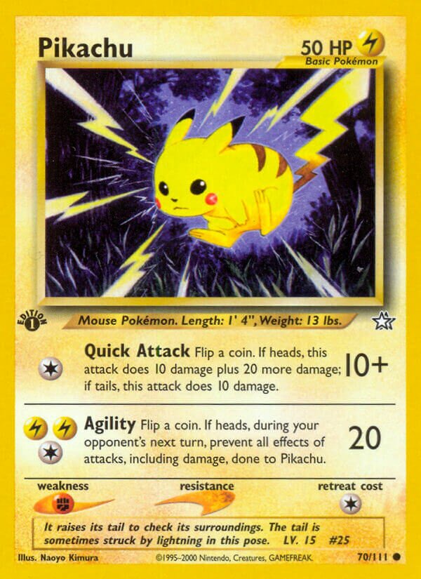 Pikachu - 070/111 - Common - NM - 1st Edition