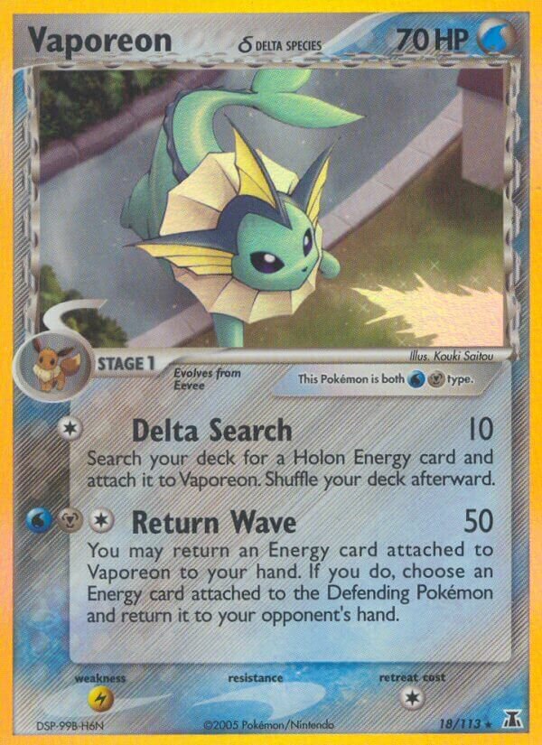 Vaporeon - 18/113 - Holo Rare - NM - Holofoil