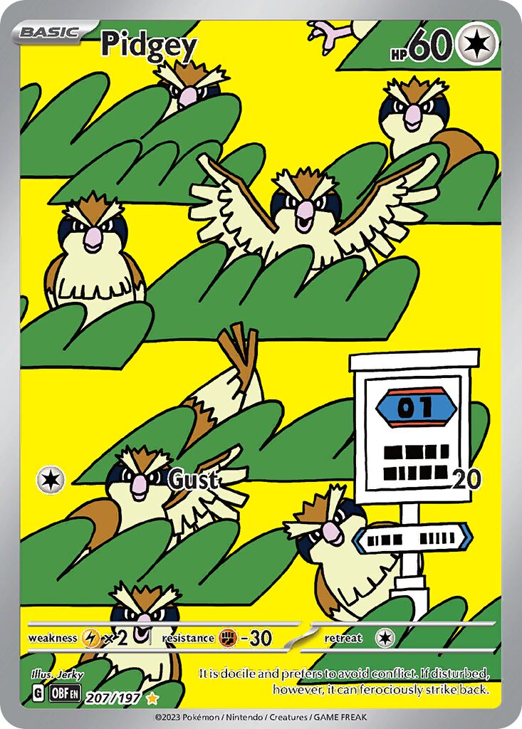 Pidgey - 207/197 - Illustration Rare - NM - Holofoil