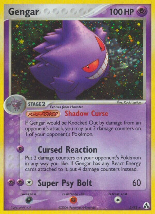 Gengar - 5/92 - Holo Rare - NM - Holofoil