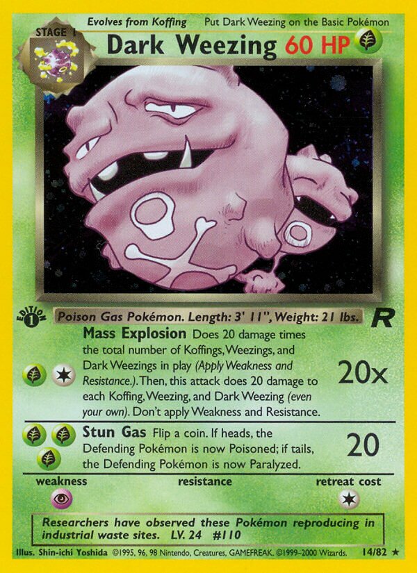 Dark Weezing - 14/82 - Holo Rare - NM - Unlimited Holofoil