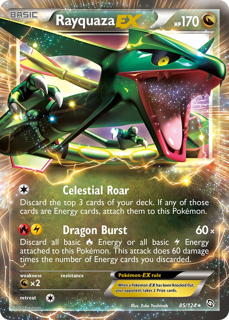 Rayquaza EX - 85/124 - Rare Holo EX - NM - Holofoil