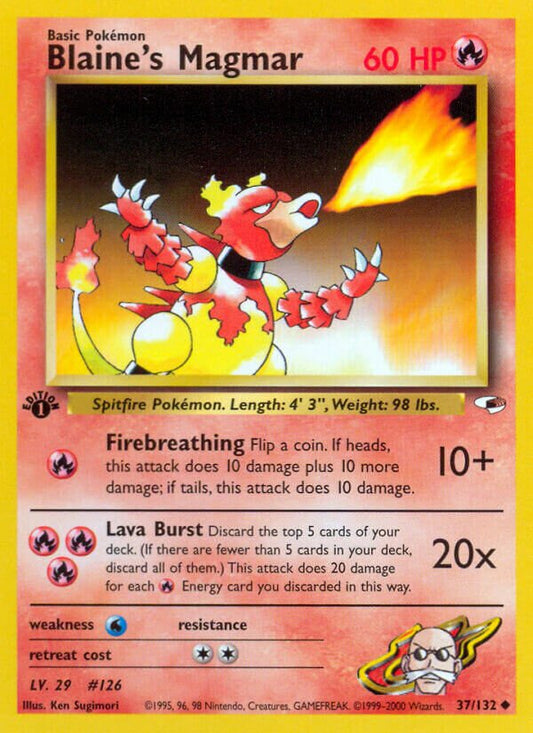 Blaine's Magmar - 037/132 - Uncommon - NM - 1st Edition