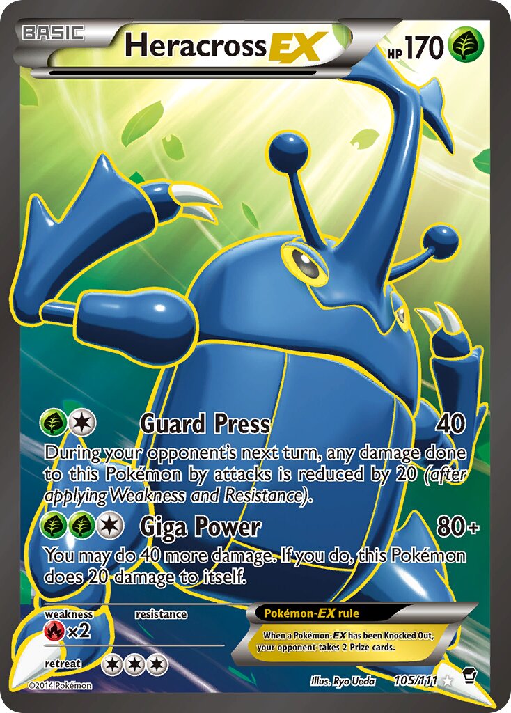 Heracross EX - 105/111 - Ultra Rare - NM - Holofoil