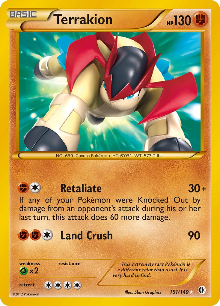 Terrakion - 151/149 - Rare Secret - NM - Holofoil