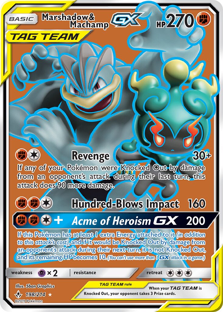 Marshadow & Machamp-GX - 198/214 - Ultra Rare - NM - Holofoil