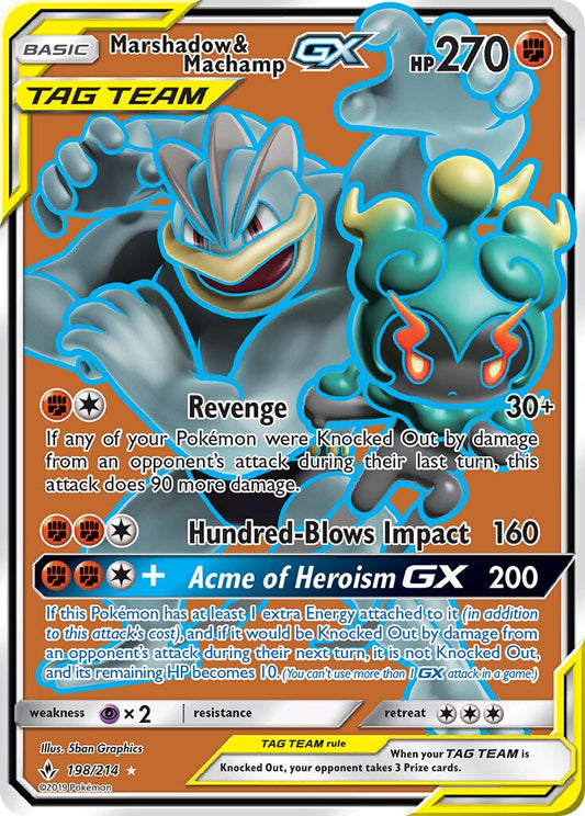 Marshadow & Machamp-GX - 198/214 - Ultra Rare - NM - Holofoil