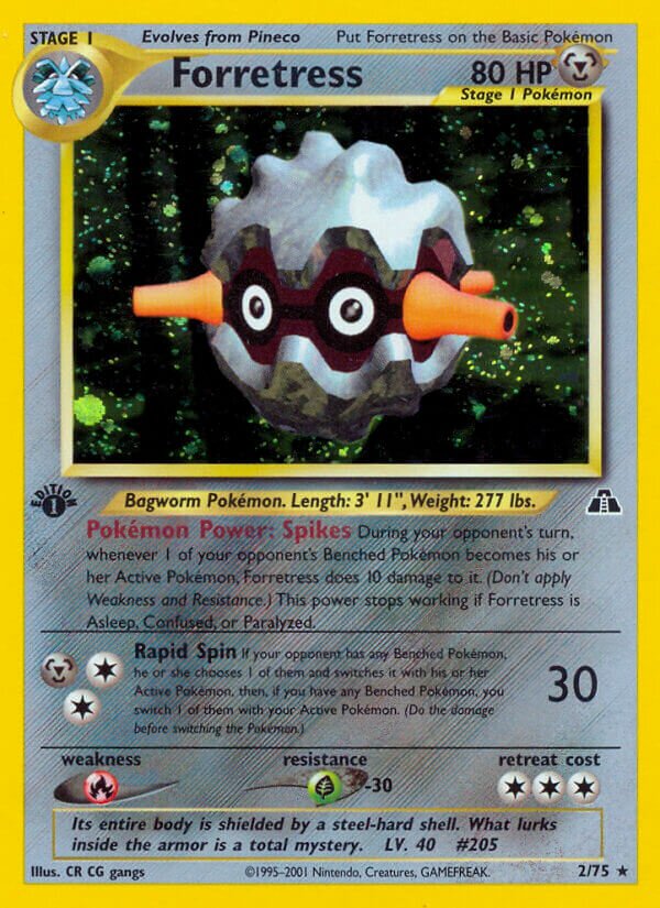 Forretress - 02/75 - Holo Rare - NM - Unlimited Holofoil