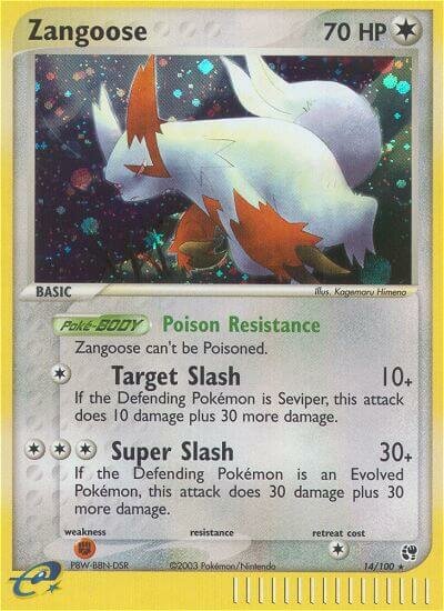 Zangoose - 14/100 - Holo Rare - NM - Reverse Holofoil