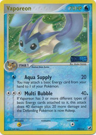 Vaporeon - 19/115 - Holo Rare - LP - Reverse Holofoil Stamped