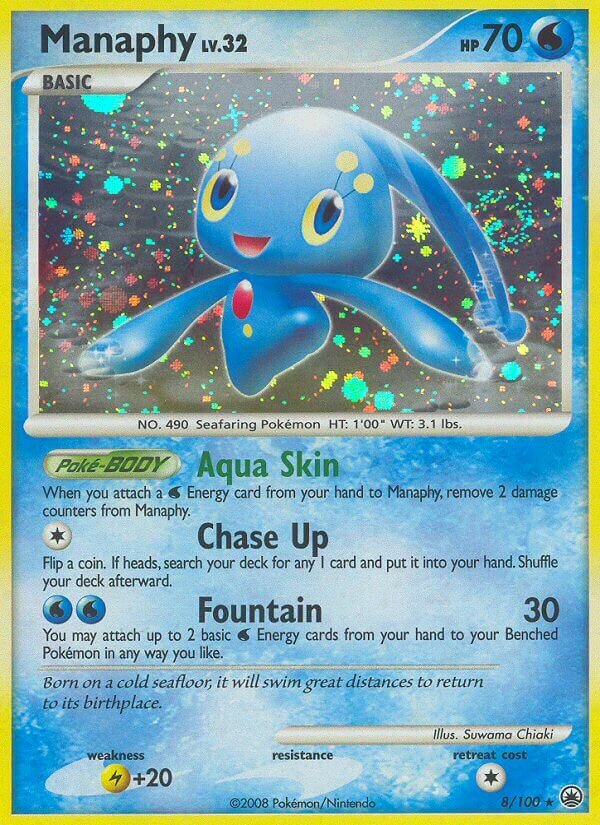 Manaphy - 8/100 - Holo Rare - NM - Holofoil