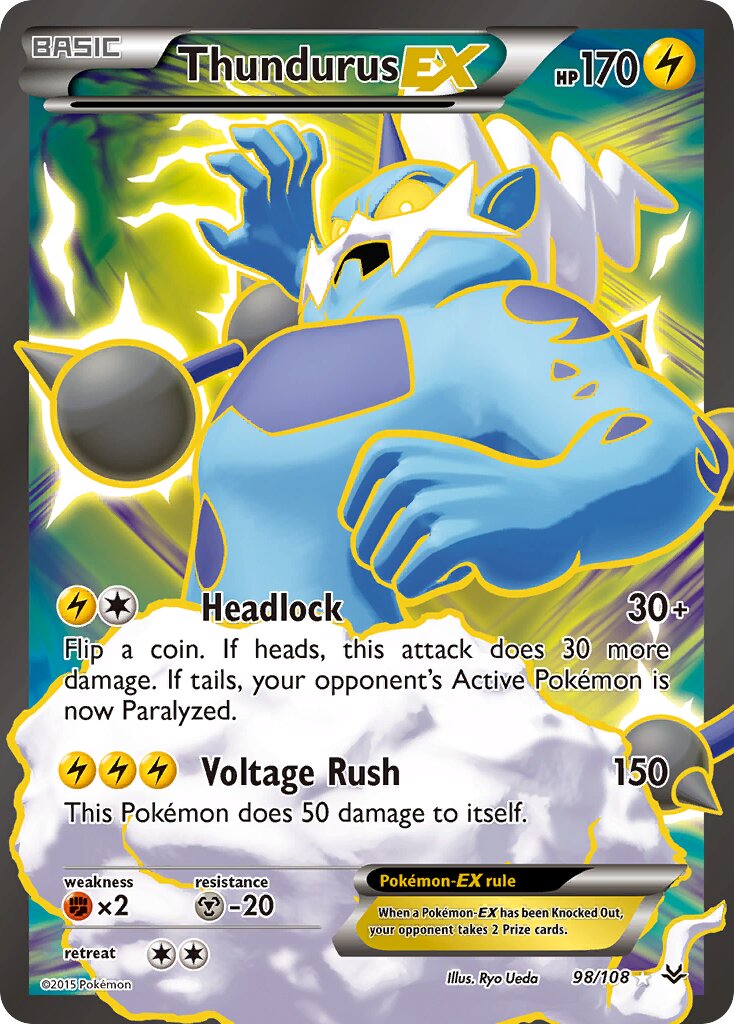 Thundurus EX - 98/108 - Ultra Rare - NM - Holofoil