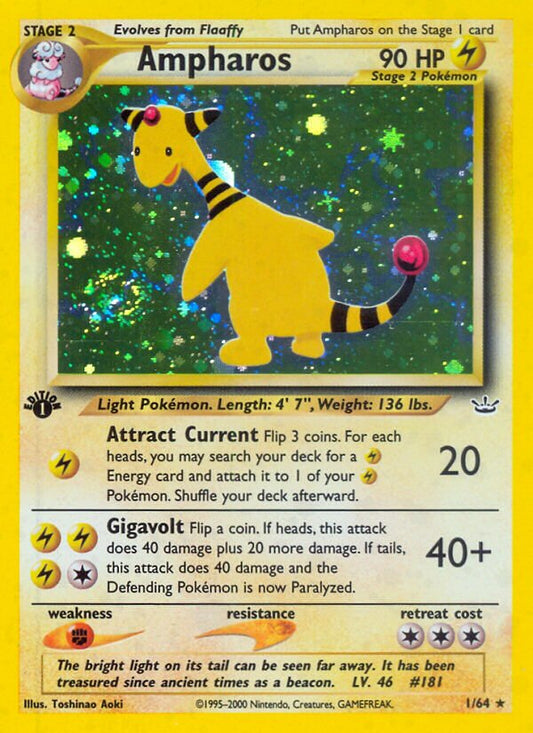 Ampharos - 01/64 - Holo Rare - NM - Unlimited Holofoil