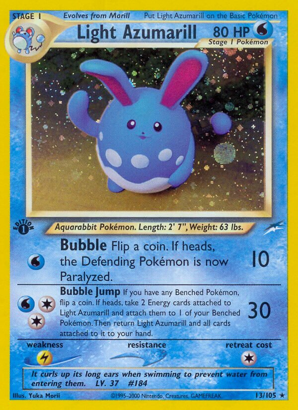 Light Azumarill - 013/105 - Holo Rare - NM - Unlimited Holofoil