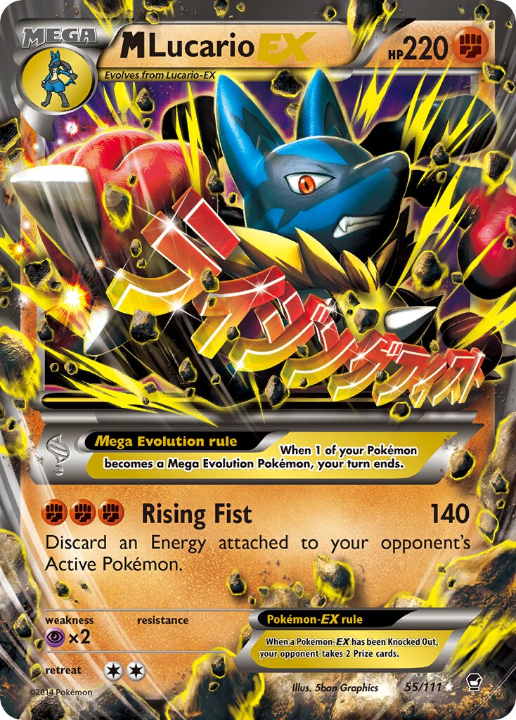 M Lucario EX - 55/111 - Rare Holo EX - NM - Holofoil