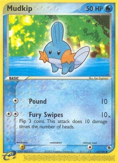 Mudkip - 60/109 - Common - NM - Reverse Holofoil