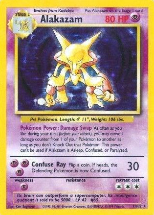 Alakazam - 001/102 - Holo Rare - LP+ - Holofoil
