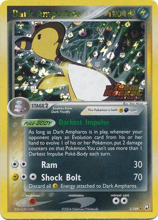 Dark Ampharos - 2/109 - Holo Rare - LP+ - Reverse Holofoil Stamped