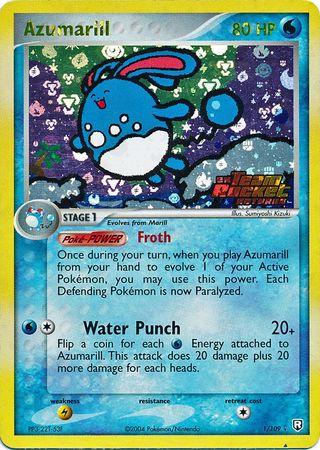 Azumarill - 1/109 - Holo Rare - MP - Reverse Holofoil Stamped
