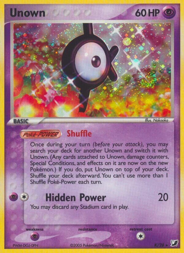 Unown - K/28 - Holo Rare - NM - Holofoil