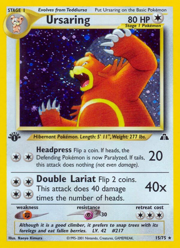 Ursaring - 15/75 - Holo Rare - NM - Unlimited Holofoil