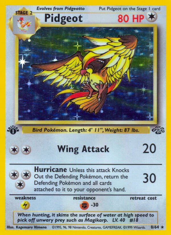 Pidgeot - 08/64 - Holo Rare - NM - 1st Edition Holofoil
