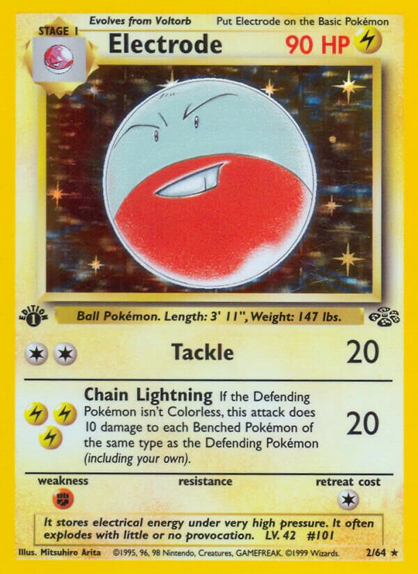 Electrode - 02/64 - Holo Rare - NM - 1st Edition Holofoil