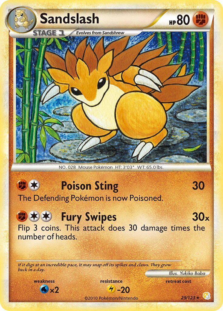 Sandslash - 29/123 - Rare - NM - Reverse Holofoil