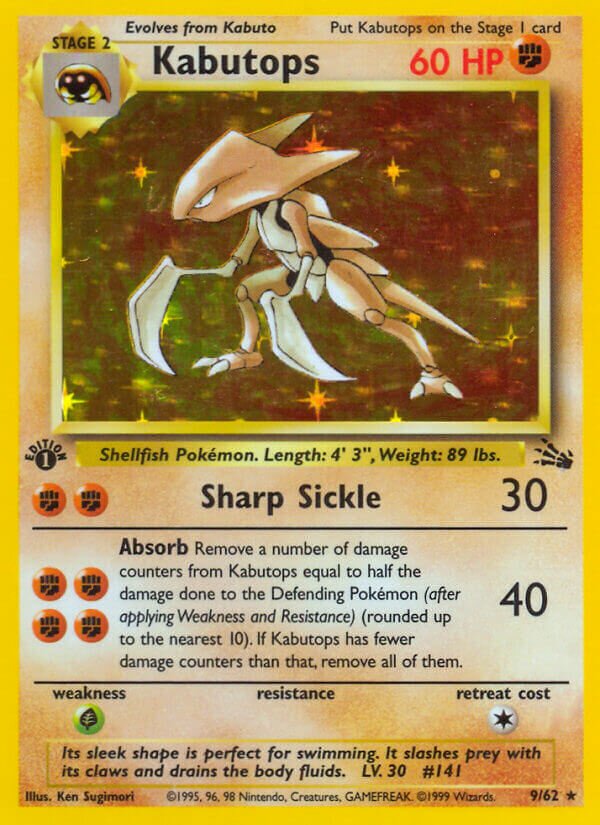 Kabutops - 09/62 - Holo Rare - NM - Unlimited Holofoil