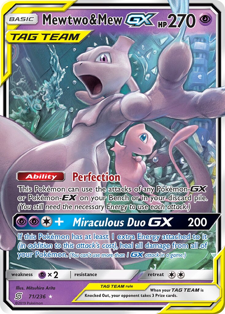 Mewtwo & Mew-GX - 71/236 - Rare Holo GX - NM - Holofoil