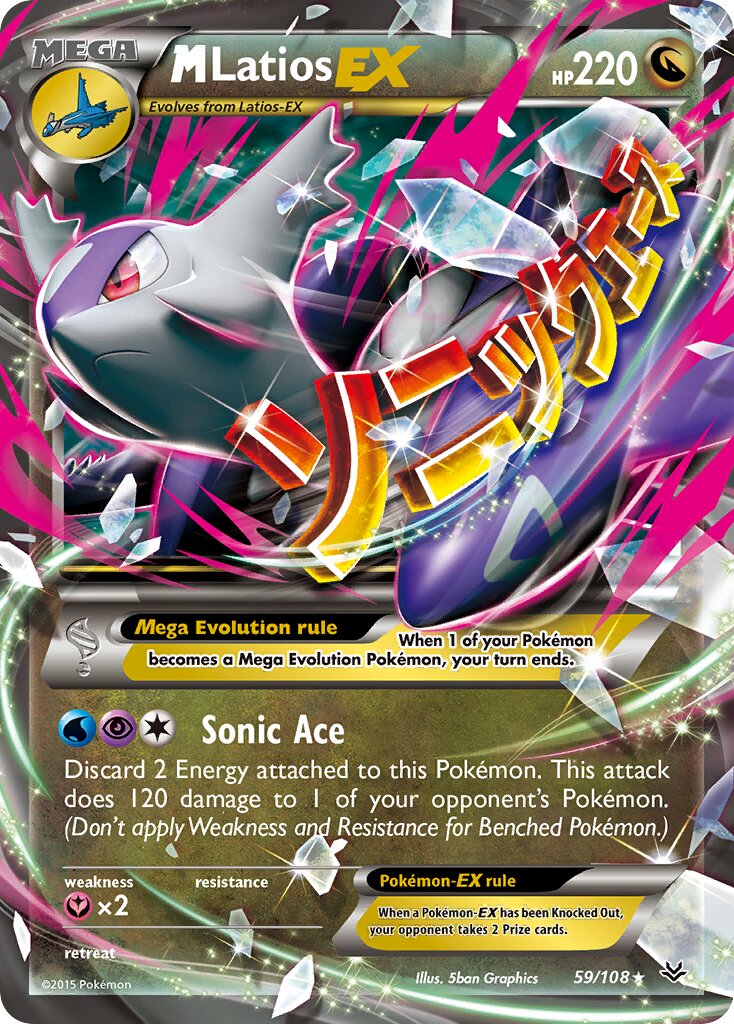 M Latios EX - 59/108 - Rare Holo EX - NM - Holofoil