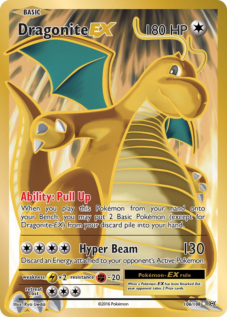Dragonite EX - 106/108 - Ultra Rare - NM - Holofoil