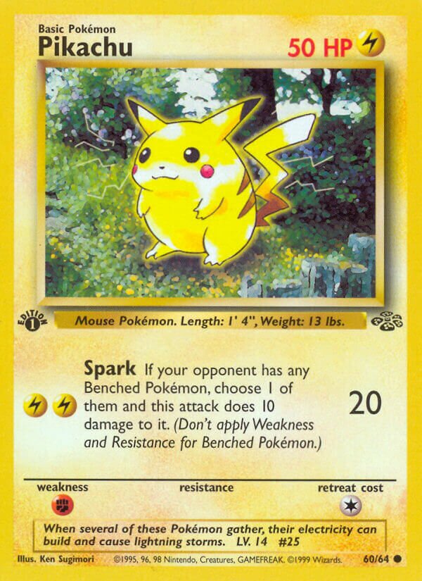Pikachu - 60/64 - Common - NM - 1st Edition