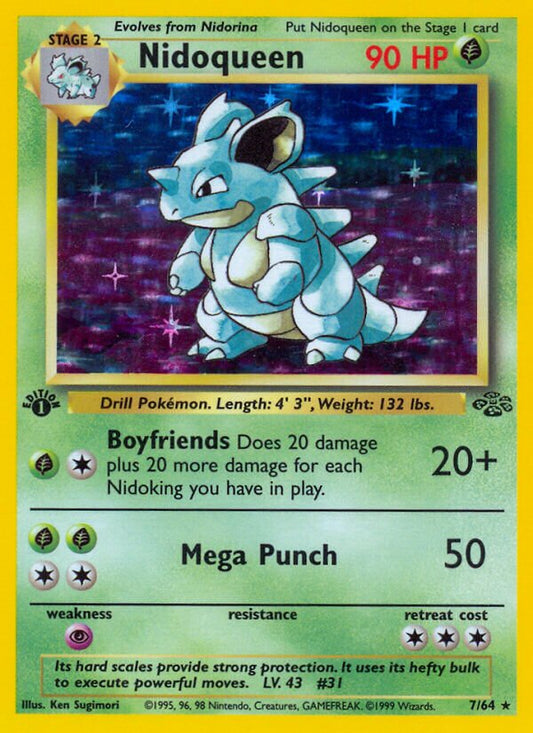 Nidoqueen - 07/64 - Holo Rare - NM - 1st Edition Holofoil