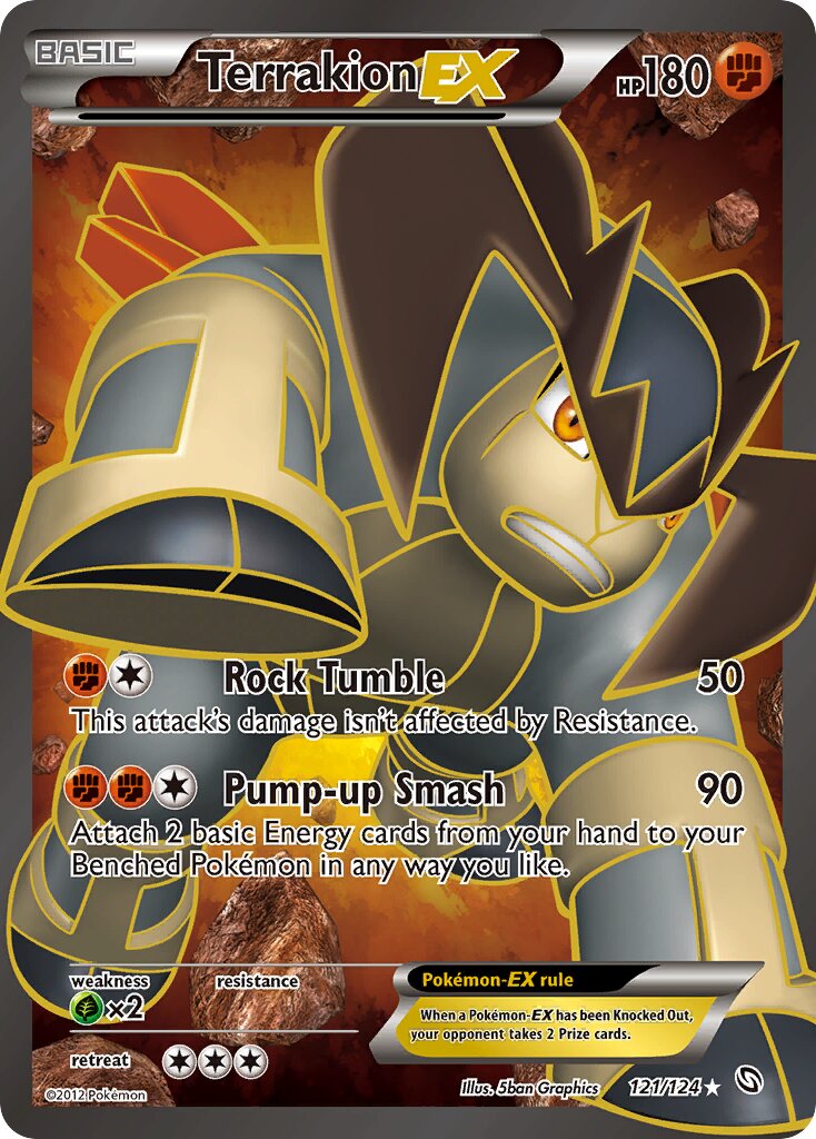Terrakion EX - 121/124 - Ultra Rare - NM - Holofoil