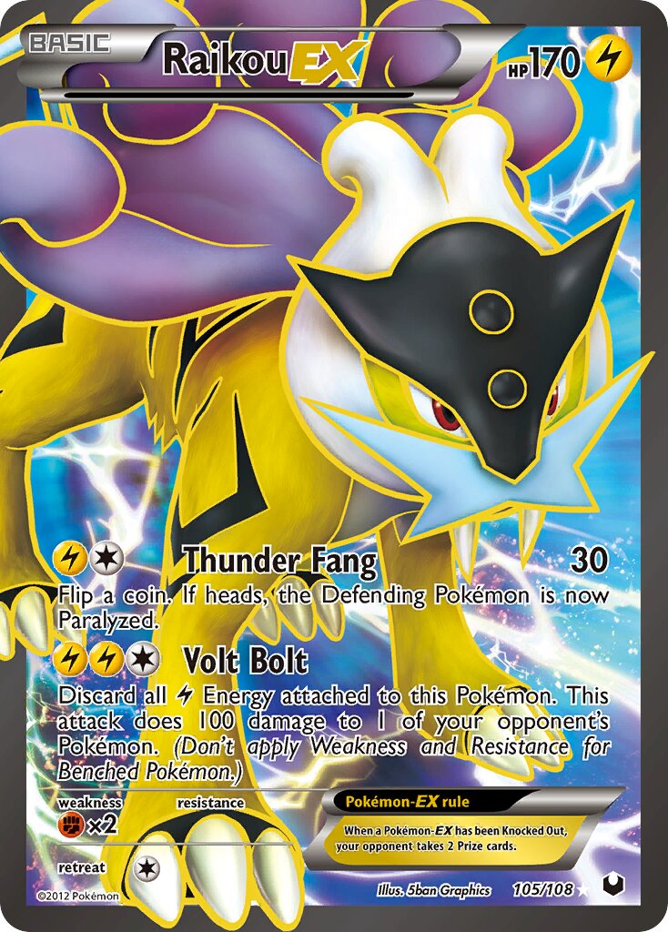 Raikou EX - 105/108 - Ultra Rare - NM - Holofoil