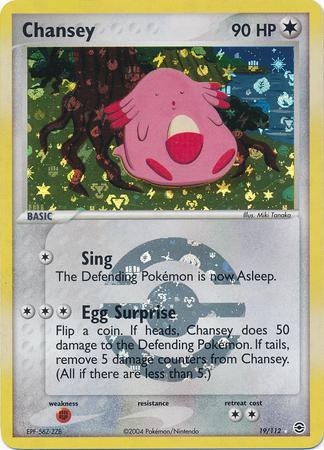 Chansey - 19/112 - Rare - LP - Reverse Holofoil