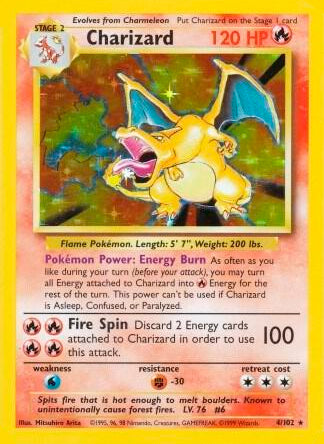 Charizard - 004/102 - Holo Rare - DMG - Unlimited Holofoil