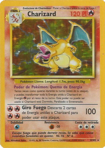 Charizard - 004/102 - Holo Rare - HP - Unlimited Holofoil Español