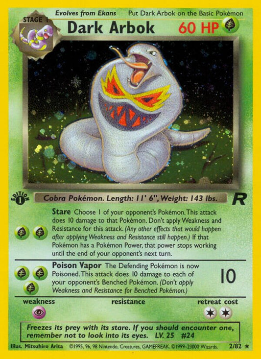 Dark Arbok - 02/82 - Holo Rare - NM - Unlimited Holofoil