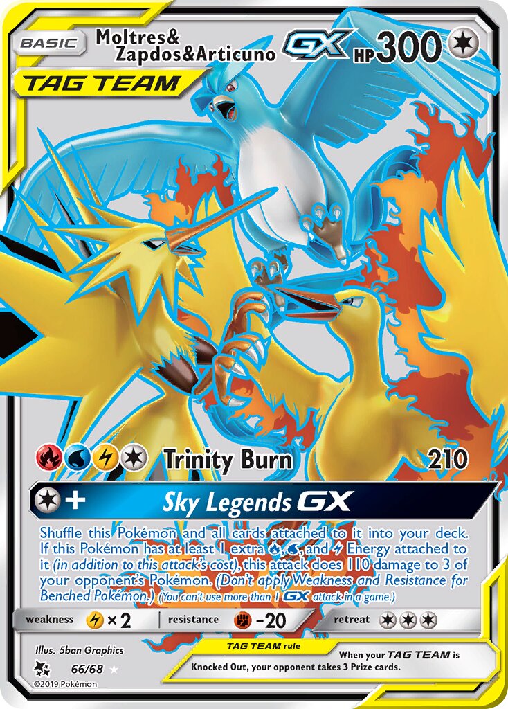 Moltres & Zapdos & Articuno-GX - 66/68 - Ultra Rare - NM - Holofoil