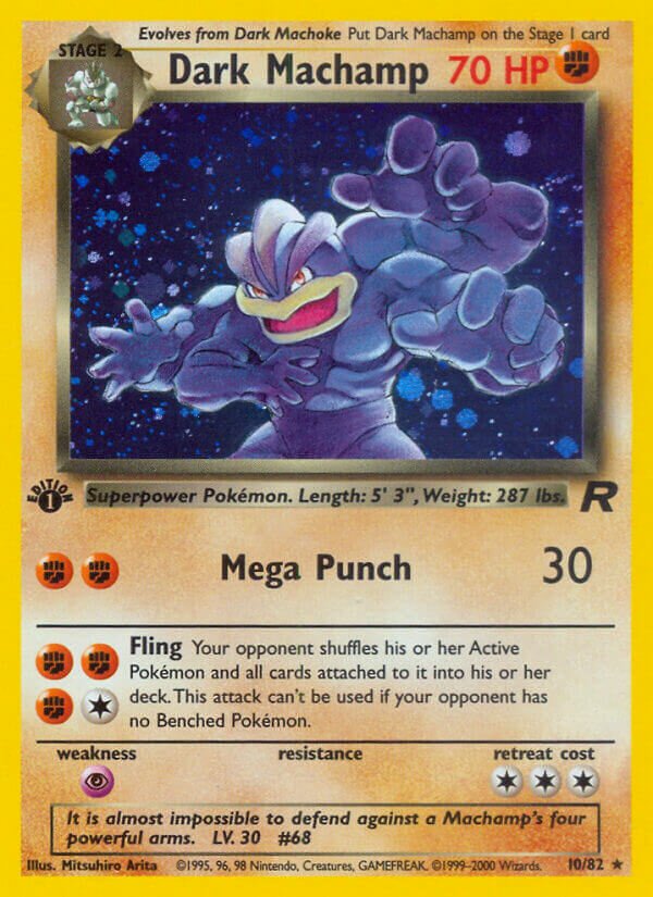 Dark Machamp - 10/82 - Holo Rare - NM - Unlimited Holofoil