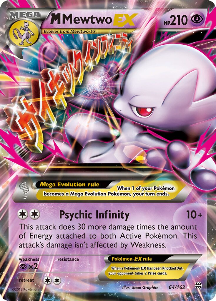 M Mewtwo EX - 64/162 - Rare Holo EX - NM - Holofoil